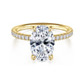 Twain - 14K Yellow Gold Oval Diamond Engagement Ring