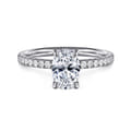 Twain - 14K White Gold Oval Diamond Engagement Ring