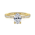 Twain - 14K Yellow Gold Oval Diamond Engagement Ring