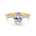 Twain - 18K Yellow Gold Oval Diamond Engagement Ring