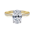 Twain - 14K White-Yellow Gold Oval Diamond Engagement Ring