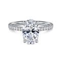 Twain - 14K White Gold Oval Diamond Engagement Ring