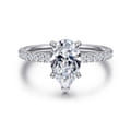 Twain - 14K White Gold Pear Shape Diamond Engagement Ring