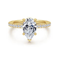 Twain - 14K Yellow Gold Pear Shape Diamond Engagement Ring