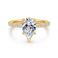 Twain - 18K Yellow Gold Pear Shape Diamond Engagement Ring