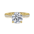 Twain - 14K Yellow Gold Round Diamond Engagement Ring