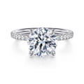 Twain - 14K White Gold Round Diamond Engagement Ring