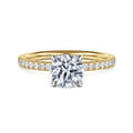 Twain - 14K Yellow-White Gold Round Diamond Engagement Ring