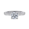 Twain - 14K White Gold Round Diamond Engagement Ring