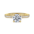 Twain - 14K Yellow Gold Round Diamond Engagement Ring
