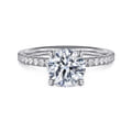 Twain - 18K White Gold Round Diamond Engagement Ring