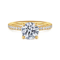 Twain - 18K Yellow Gold Round Diamond Engagement Ring