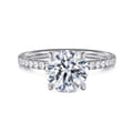 Twain - 14K White Gold Round Diamond Engagement Ring