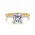 Twain - 18K Yellow Gold Princess Cut Diamond Engagement Ring