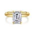 Unite - 14K Yellow Gold Emerald Cut Solitaire Diamond Engagement Ring