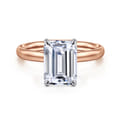 Unite - 14K White-Rose Gold Emerald Cut Solitaire Diamond Engagement Ring