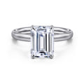 Unite - 14K White Gold Emerald Cut Solitaire Diamond Engagement Ring
