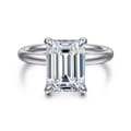 Unite - 14K White Gold Emerald Cut Solitaire Diamond Engagement Ring