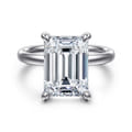 Unite - 14K White Gold Emerald Cut Solitaire Diamond Engagement Ring