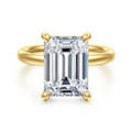 Unite - 14K Yellow Gold Emerald Cut Solitaire Diamond Engagement Ring