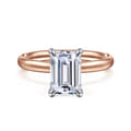 Unite - 14K White-Rose Gold Emerald Cut Solitaire Diamond Engagement Ring