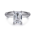 Unite - 14K White Gold Emerald Cut Solitaire Diamond Engagement Ring