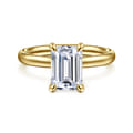 Unite - 14K Yellow Gold Emerald Cut Solitaire Diamond Engagement Ring