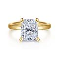 Unite - 14K Yellow Gold Elongated Cushion Solitaire Diamond Engagement Ring