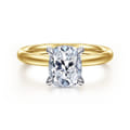 Unite - 14K White-Yellow Gold Elongated Cushion Solitaire Diamond Engagement Ring