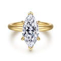 Unite - 14K Yellow Gold Marquise Shape Solitaire Diamond Engagement Ring