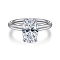 Unite - 14K White Gold Oval Cut Solitaire Diamond Engagement Ring