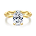 Unite - 14K Yellow Gold Oval Solitaire Diamond Engagement Ring