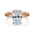 Unite - 14K White-Rose Gold Oval Solitaire Diamond Engagement Ring