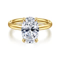 Unite - 14K Yellow Gold Oval Solitaire Diamond Engagement Ring