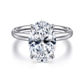 Unite - 14K White Gold Oval Solitaire Diamond Engagement Ring