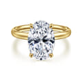 Unite - 14K Yellow Gold Oval Solitaire Diamond Engagement Ring