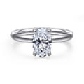 Unite - 14K White Gold Oval Solitaire Diamond Engagement Ring