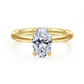 Unite - 14K Yellow Gold Oval Solitaire Diamond Engagement Ring