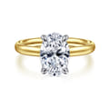 Unite - 14K White-Yellow Gold Oval Solitaire Diamond Engagement Ring