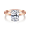 Unite - 14K White-Rose Gold Oval Solitaire Diamond Engagement Ring