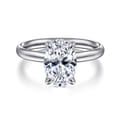 Unite - 14K White Gold Oval Solitaire Diamond Engagement Ring