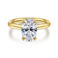 Unite - 14K Yellow Gold Oval Solitaire Diamond Engagement Ring