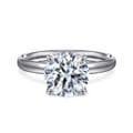 Unite - 14K White Gold Round Cut Solitaire Diamond Engagement Ring