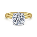 Unite - 14K White-Yellow Gold Round Solitaire Diamond Engagement Ring