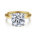 Unite - 14K White-Yellow Gold Round Solitaire Engagement Ring