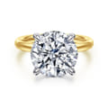 Unite - 14K White-Yellow Gold Round Solitaire Diamond Engagement Ring