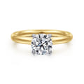 Unite - 14K White-Yellow Gold Round Solitaire Diamond Engagement Ring