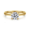 Unite - 14K Yellow Gold Round Solitaire Diamond Engagement Ring