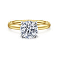 Unite - 14K White-Yellow Gold Round Solitaire Diamond Engagement Ring