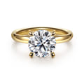 Unite - 14K Yellow Gold Round Solitaire Diamond Engagement Ring